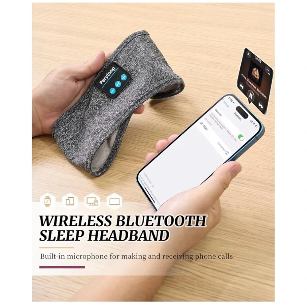 Gray Bluetooth Headband